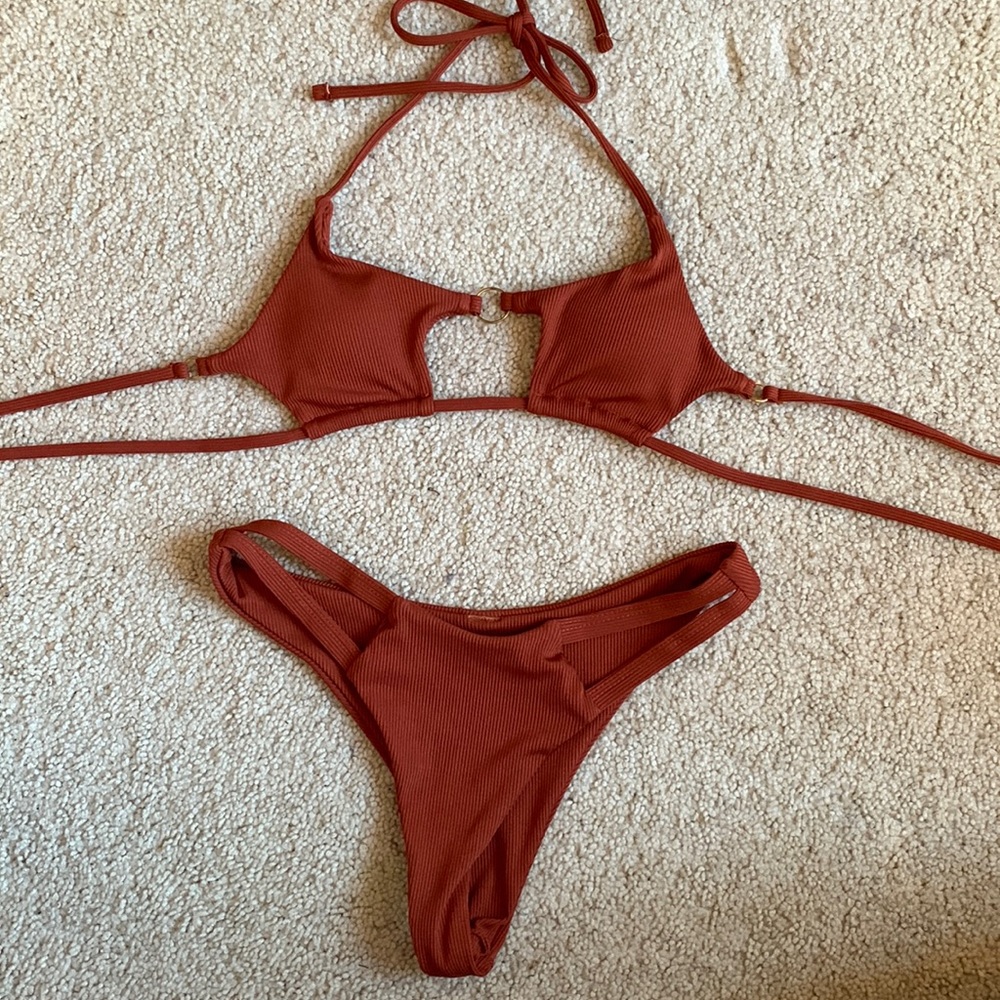 shein bikini rust color size small